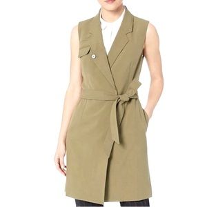 NINE WEST NWOT Women’s Tie-Waist Notch-Collar Outerwear Vest